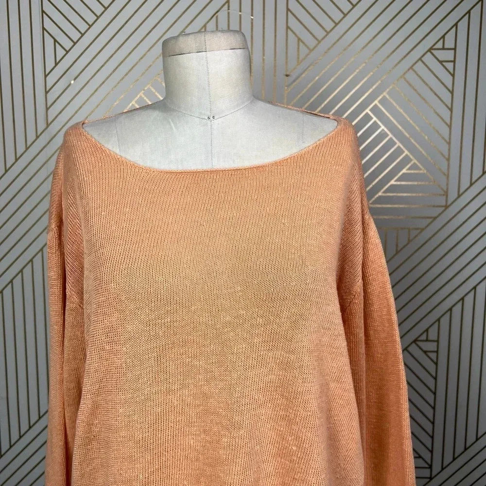 Eileen‎ Fisher Vintage 100% Linen Sweater in Orange Size US Large